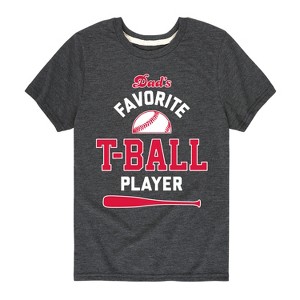 Boys' - Instant Message - Dad's Favorite T-Ball Player Short Sleeve Graphic T-Shirt - 1 of 4