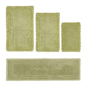 Lilly Crochet Collection 100% Cotton Tufted Reversible 4-Piece Bath Rug Set – Super Absorbent, Machine Washable Bathroom Mats with Crochet Pattern - 1 of 4