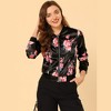 INSPIRE CHIC Women's Stand Collar Floral Prints Zip Up Lightweight Short Jacket - 2 of 4