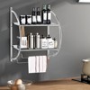 Tangkula Wall-Mounted Towel Rack Shower Suppliers Storage Holder Bathroom - 3 of 4
