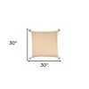 HomeRoots 30" X 30" Beige And Cream 100% Cotton Chevron Zippered Pillow - 3 of 4