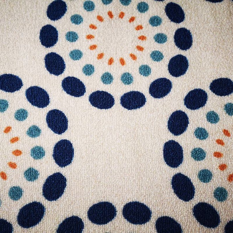Deerlux Modern Living Room Area Rug with Nonslip Backing, Multicolor Circle Spring Burst Pattern, 4 x 6 ft Small, 5 of 8