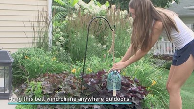 Dreamsicle Orange Speckled Glass Wind Chime Bell