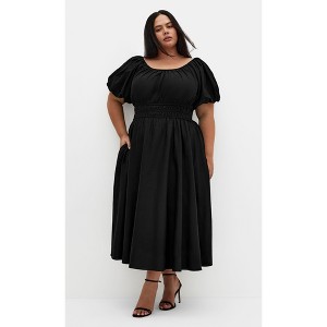 Women's Plus Size Lillian Midi Dress - black | CITY CHIC - 1 of 4