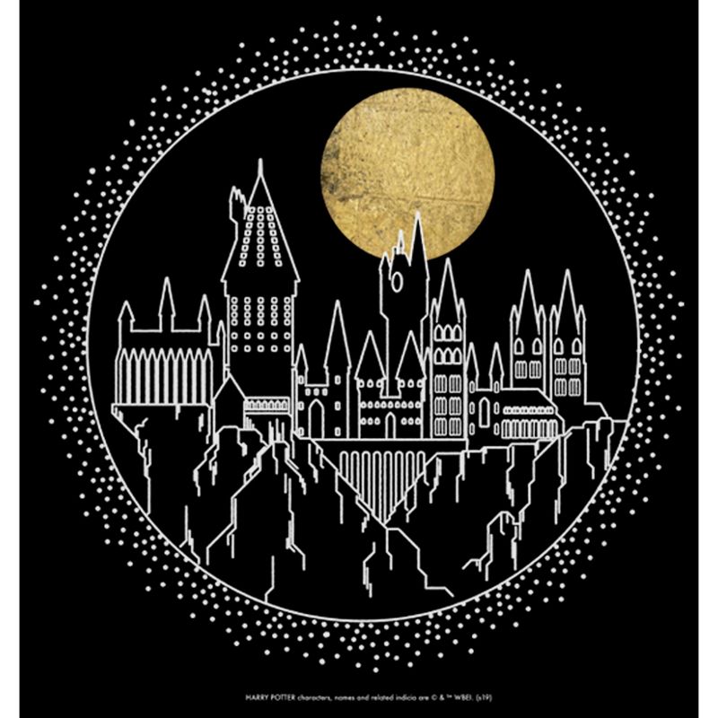 Men's Harry Potter Hogwarts Line Art Moonrise T-Shirt, 2 of 6