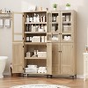 71 Inch Tall Storage Cabinet, Kitchen Pantry 5 Tier Bathroom Cabinet with 4 Doors Adjustable Shelves for Kitchen, Dining Room, Bathroom - 3 of 4