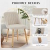 Dining Chairs Set of 2,Modern Fabric Upholstered Kitchen Chairs with Solid Oak Legs,Upholstered Kitchen Seat with Ergonomic Back Support - 2 of 4