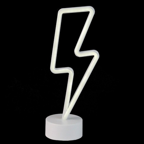 Northlight 11.5" Battery Operated Neon Style LED Lightening Bolt Table Light - White - image 1 of 4