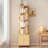 Gulches 360 Degree Rotating Bookshelf 5 Tier Corner Bookcase With Drawer Narrow Wood Storage Rack For Bedroom Living Room Small Space - 4 of 4