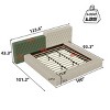 FURNIinspire Beds King Size Bed Frame Novel Shape Upholstered Bed with Storage Compartments, No Box Spring Needed, Beige, 101.2"*123.6"*43.3" - 3 of 4