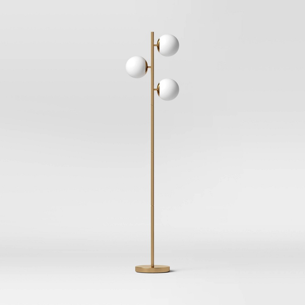 Globe Track Tree Floor Lamp White and Brass - Project 62