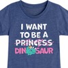 Girls' - Instant Message - I Want To Be A Dinosaur -Not Princess Fitted Short Sleeve Graphic T-Shirt - 2 of 4