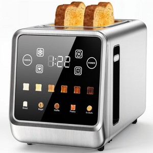 Teendow 2 Slice Toaster 900W, Touchscreen Wide Slot Toaster, Stainless Steel Digital Smart Toaster, LCD Display,5 Bread Modes & 6 Shade Settings - 1 of 4
