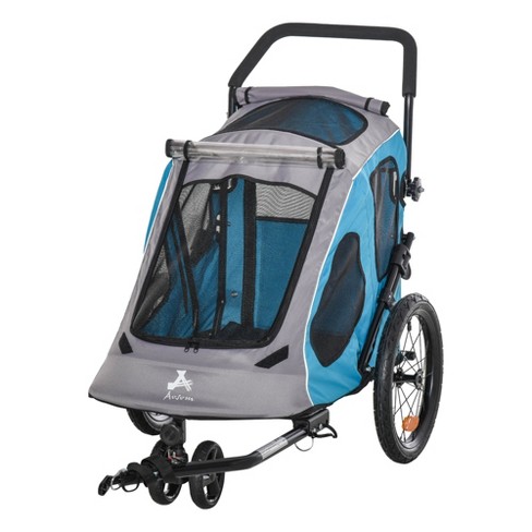 Aosom 2-in-1 Dog Bike Trailer Pet Stroller Carrier For Large Dogs With  Hitch, Quick-release Wheels, Foot Support, Blue : Target