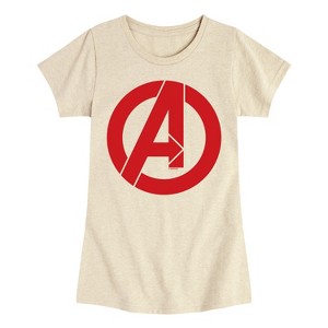 Girls' - Marvel - Avengers A Logo Fitted Short Sleeve Graphic T-Shirt - 1 of 4