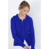 JENNIE LIU Women's 100% Pure Cashmere Long Sleeve Zip Hoodie Cardigan Sweater - 3 of 3