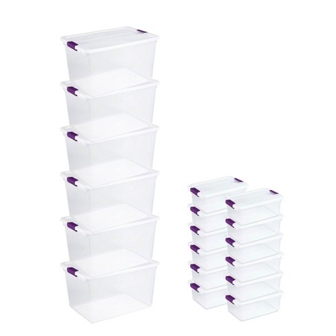 Sterilite 66 Qt Plastic Storage Container 6 Pack And 15 Qt