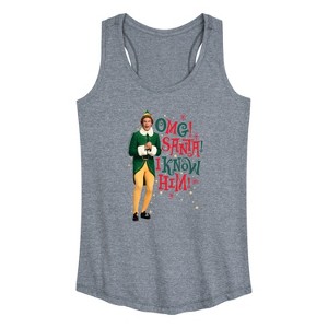 Women's - ELF - Christmas Omg I Know Him Graphic Racerback Tank - 1 of 4