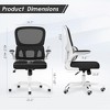 Infurnic Task and Office Chairs, Ergonomic Office Chair with Adjustable Lumbar Support and Armrests, for Home and Office, White, 25.59"*25"*40" - 4 of 4