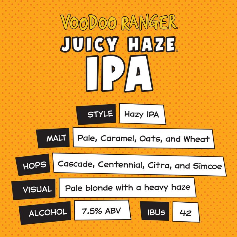 New Belgium Voodoo Ranger Juicy Haze IPA Beer - 6pk/12 fl oz Cans, 6 of 10