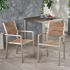 MOEPISY Set of 2 Outdoor Modern Aluminum Dining Chair - 4 of 4