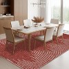 Living Room Rug Washable Bedroom Rugs Neutral Area Rug for Nursery Geometric Striped Carpet Non Slip Stain Resistant Farmhouse Floor Cover White Rug - 2 of 4