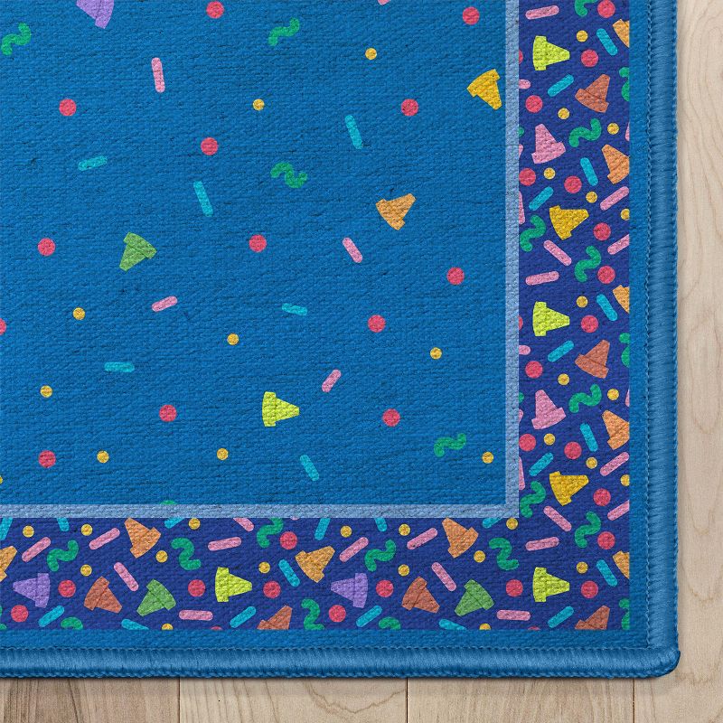Crayola Confetti Blue Accent Area Rug By Well Woven, 4 of 8