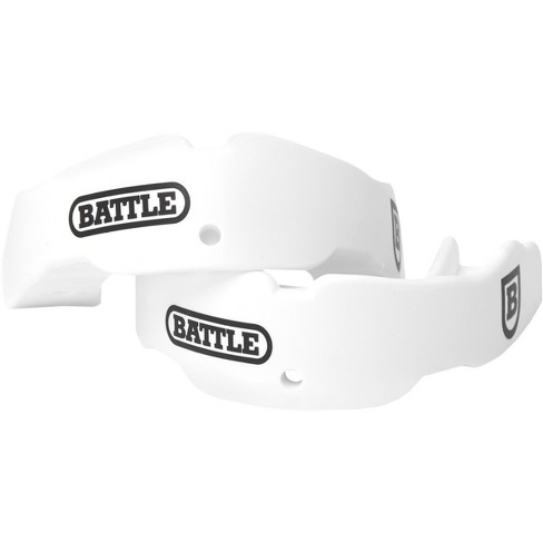 Battle Sports Adult Football Mouthguard 2-pack With Straps - White