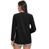 Women's Open Front 3/4 Roll Sleeve Jacket Office Business Blazer Jackets No Lapel Blazer with Pockets - Black M - 2 of 4