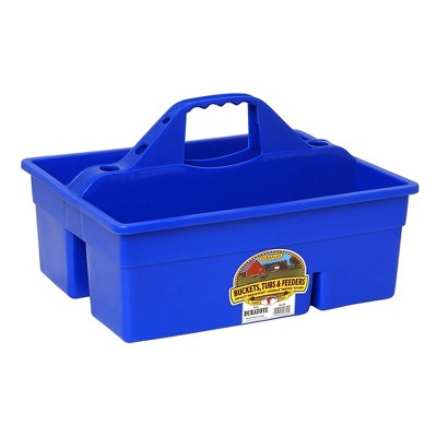 Little Giant Stable Supplies Plastic Organization DuraTote Box with Handle and Various Compartments for Cleaning Accessories, Blue