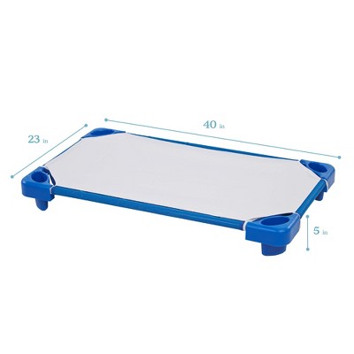 Blue Toddler Stackable Kiddie Cot with Sheet