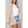 Womens Crochet Knit Cardigan Loose Fit Lightweight Cardigan All Season Cardigan Plus Size Cardigan S-5XL - 2 of 3
