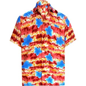 LA LEELA Men's Hawaiian Shirts Short Sleeve Button Down Shirt Floral Shirt Men Casual Holiday Tropical Island Shirts for Men - 1 of 4
