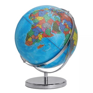 GOTGELIF 13" Large Spin World Globe with Stainless Stand for Kids Learning - 1 of 4