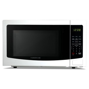 Farberware 1.1 Cu. Ft. Countertop Microwave Oven – 1000W Power, Auto Cook Settings, Defrost, and Safety Lock – White - 1 of 4