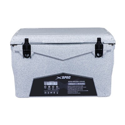Xspec 60 Quart Roto Molded High Performance Ice Chest Outdoor Cooler, Granite Print