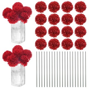 Unique Bargains Artificial Chrysanthemum Ball Flowers Silk Bouquets Real Touch 11 Inch 30 Pcs - 1 of 4