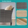 Sonkuki 5-Piece Patio Conversation Sofa Set Gray Rattan with Widen Armrest, - 4 of 4