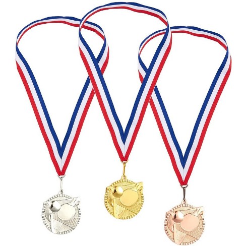Gold 3-Piece Award Medals Set Silver Bronze Medals for  Volleyball 