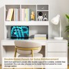 SUGIFT Desktop Bookcase Countertop Storage Bookshelf Organizer with 4 Cubbies Natural/White - 3 of 4