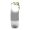Slickblue Stainless Steel Two-Tone Ring, Clear CZ, Men’s Fashion Band, Pave Design, Gold, Sizes 8-11 - 2 of 4