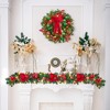 coucheta Christmas Wreath with Lights, Xmas Garlands Decoration with Battery Operated Lights with Timer, Window Indoor Holiday Decor - 3 of 4