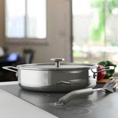 Chantal 5 Quart Stainless Steel Sauteuse with Glass Lid