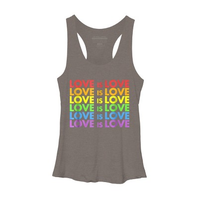 Adult Design By Humans Pride Love is Love By Luckyst Racerback Tank Top - Gray Heather - Large