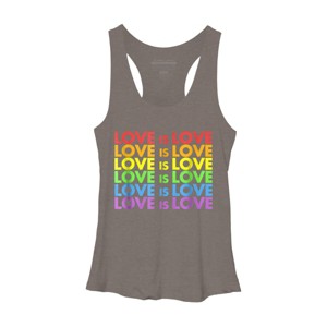 Adult Design By Humans Pride Love is Love By Luckyst Racerback Tank Top - Gray Heather - Large - 1 of 2