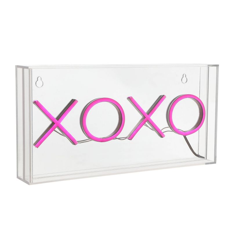 11.75&#34; XOXO Contemporary Glam Acrylic Box Pendant (Includes LED Light Bulb) Neon Pink - JONATHAN Y, 5 of 6