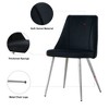 Set of 4 Modern Velvet Dining Chairs, Ergonomic Fabric Upholstered, Comfortable Thick Sponge, Chrome Metal Legs - 4 of 4