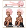 Silk Bonnet for Sleeping Silk Sleep Cap Double Layer Hair Bonnet with Elastic Tie Band for Curly Hair Night Cap - 2 of 4