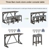 Aukfa 4-Piece Bar Table Set with Built-In Power Outlet & 3 Padded Stools，for Living Room, Dining Room, Game Room - 3 of 4