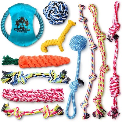 Pacific Pups Products - Rope Dog Toys 11 Pack - Dog Tug toys, Dog Chew Toys & Puppy Teething Toys